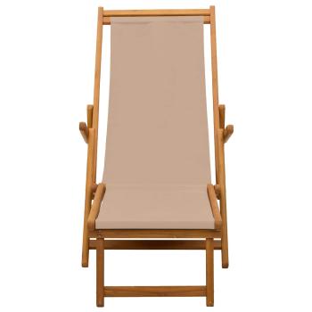 Klappbare Sonnenliege 3 Position Massives Eukalyptus Holz Taupe