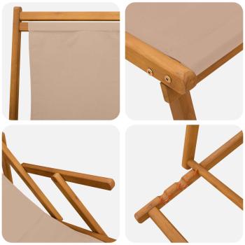 Klappbare Sonnenliege 3 Position Massives Eukalyptus Holz Taupe