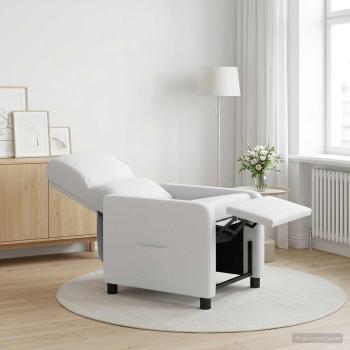 ARDEBO.de - Liegesessel Weiß Stoff