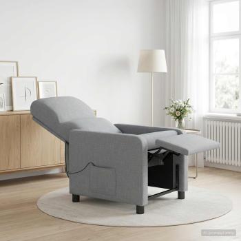 ARDEBO.de - Massage Relaxsessel Hellgrau Polyester