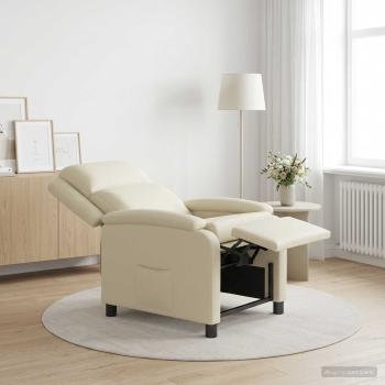 ARDEBO.de - Liegesessel Creme Kunstleder