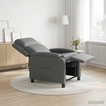 Liegesessel Grau Kunstleder