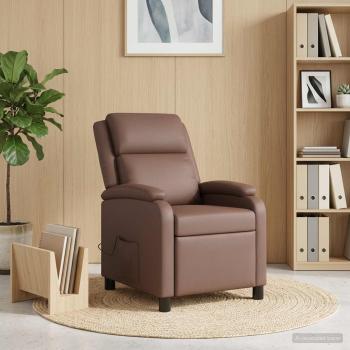 Massage Relaxsessel Braun Kunstleder