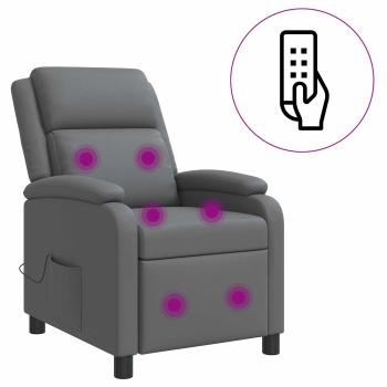 Massage Relaxsessel Grau Kunstleder