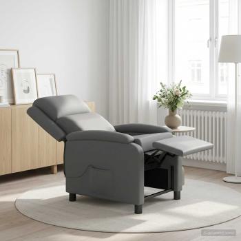 Massage Relaxsessel Grau Kunstleder