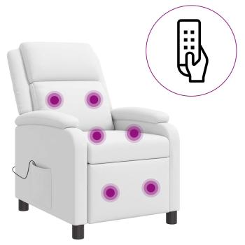 Massage Relaxsessel Weiß Kunstleder