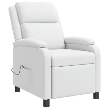 Massage Relaxsessel Weiß Kunstleder