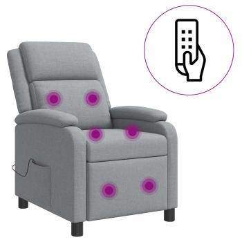 Massage Relaxsessel Hellgrau Stoff