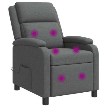 Massage Relaxsessel Dunkelgrau Stoff
