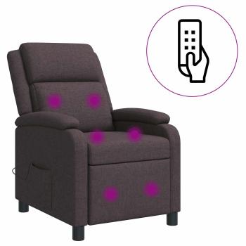 Massage Relaxsessel Dunkelbraun Stoff
