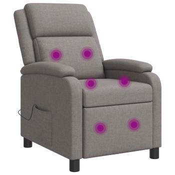 Massage Relaxsessel Taupe Stoff