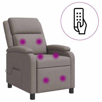 Massage Relaxsessel Taupe Stoff