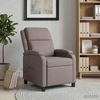 Massage Relaxsessel Taupe Stoff