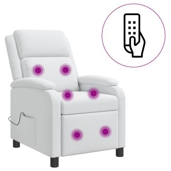 Massage Relaxsessel Weiß Stoff