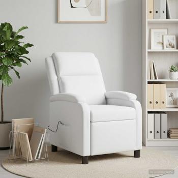 Massage Relaxsessel Weiß Stoff