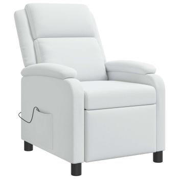 Massage Relaxsessel Weiß Stoff