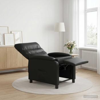 Liegesessel Schwarz Kunstleder