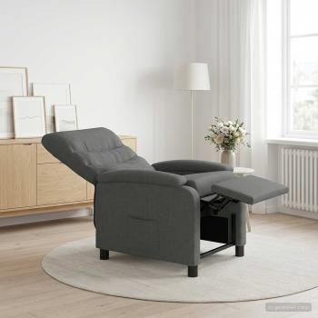 Liegesessel Dunkelgrau Stoff