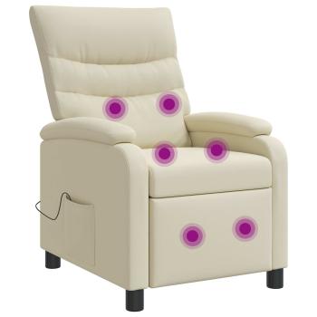 Massage Relaxsessel Creme Kunstleder