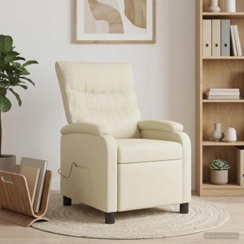 Massage Relaxsessel Creme Kunstleder