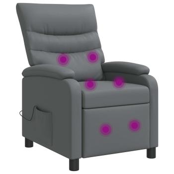 Massage Relaxsessel Grau Kunstleder