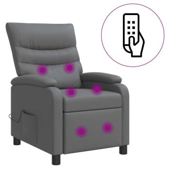 Massage Relaxsessel Grau Kunstleder
