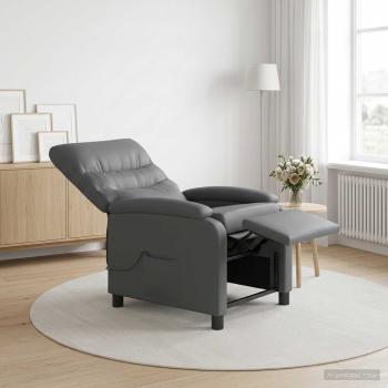 Massage Relaxsessel Grau Kunstleder