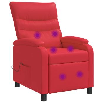 Massage Relaxsessel Rot Kunstleder