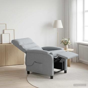 ARDEBO.de - Massage Relaxsessel Hellgrau Stoff