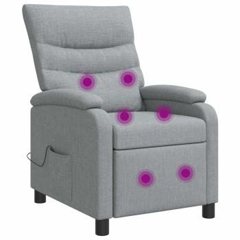 Massage Relaxsessel Hellgrau Stoff