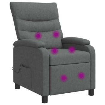 Massage Relaxsessel Dunkelgrau Stoff