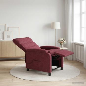 Massage Relaxsessel Weinrot Stoff