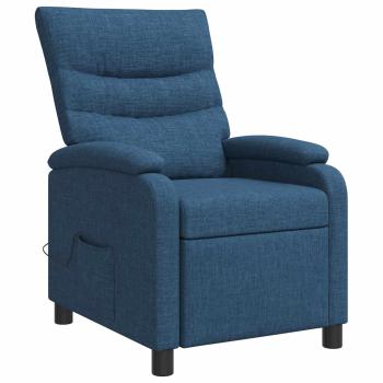 Massage Relaxsessel Blau Stoff