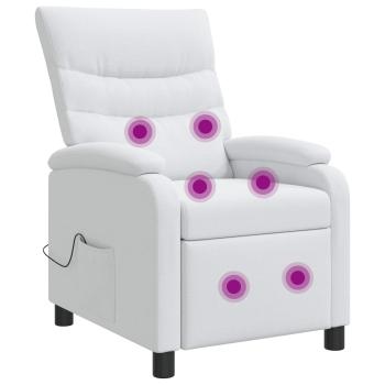 Massage Relaxsessel Weiß Stoff