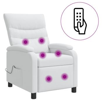 Massage Relaxsessel Weiß Stoff
