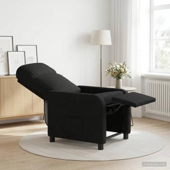 ARDEBO.de - Liegesessel Schwarz Stoff