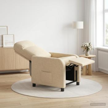 ARDEBO.de - Liegesessel Creme Stoff