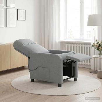 ARDEBO.de - Massage Relaxsessel Hellgrau Stoff
