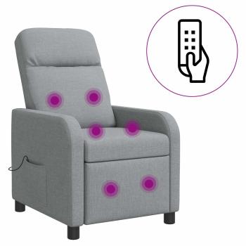 Massage Relaxsessel Hellgrau Stoff