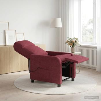 ARDEBO.de - Massage Relaxsessel Weinrot Stoff