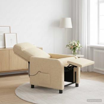 Massage Relaxsessel Creme Stoff