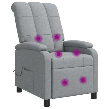 Massage Relaxsessel Hellgrau Stoff