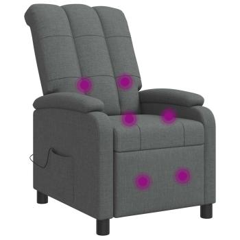 Massage Relaxsessel Dunkelgrau Stoff