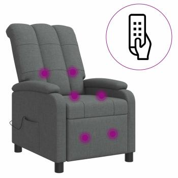 Massage Relaxsessel Dunkelgrau Stoff