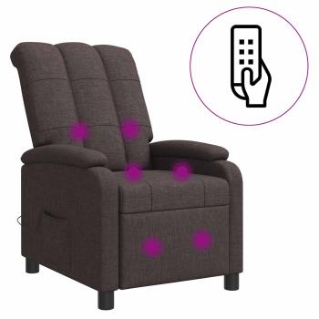 Massage Relaxsessel Dunkelbraun Stoff