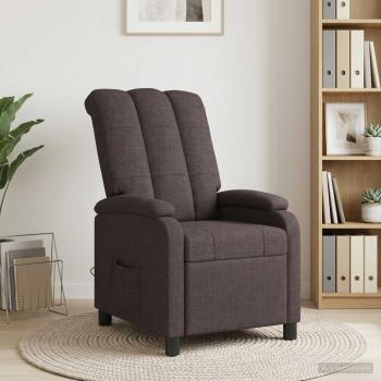 Massage Relaxsessel Dunkelbraun Stoff