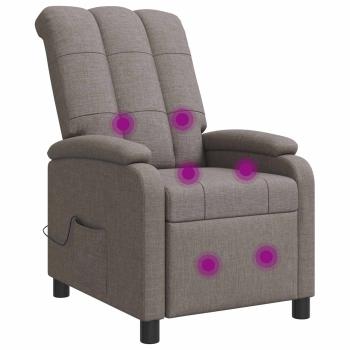 Massage Relaxsessel Taupe Stoff