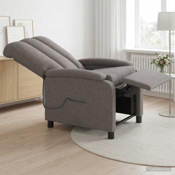 Massage Relaxsessel Taupe Stoff
