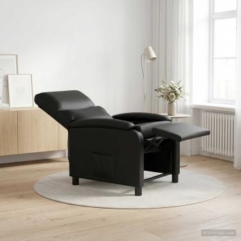 Massage Relaxsessel Schwarz Kunstleder