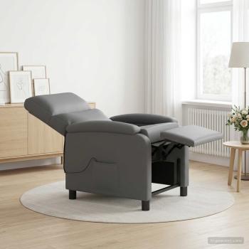 Massage Relaxsessel Grau Kunstleder
